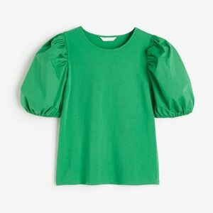 Green Puff Sleeve Top